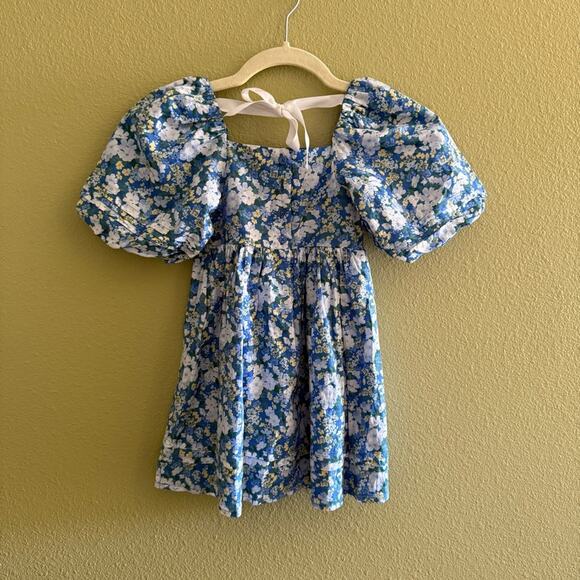Janie and Jack The Natalie Floral Smocked Bubble Sleeve Dress Size 4T - Picture 2 of 3